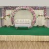 Elegant Gold-Lined White Wedding Sofa