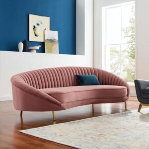 Velvet Luxe Modern Curve Sofa