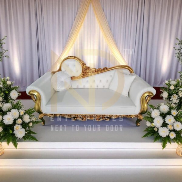 Royal Gold & White Wedding Sofa