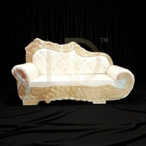 Ivory Leaf Wedding Sofa - Timeless Elegance
