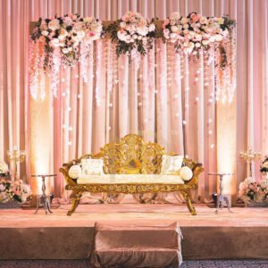 Golden Blossom Regal Wedding Sofa