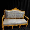 Golden Frame Silver Tufted Wedding Sofa