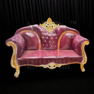 Royal Maroon Crown Wedding Sofa