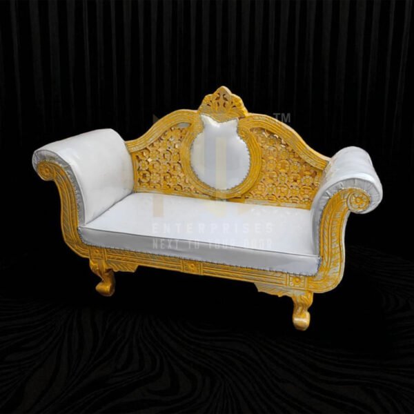 Regal Ivory & Gold Wedding Sofa
