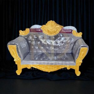 NDWCRS33 Regal Gold & Silver Wedding Stage Sofa