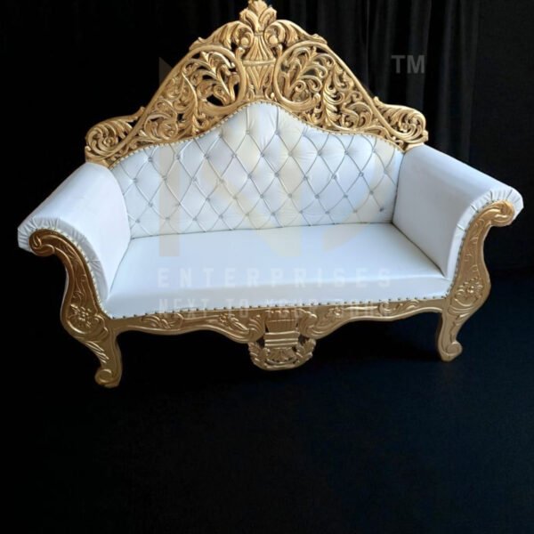NDWCRS43 Imperial Gold & White Grand Carved Wedding Sofa