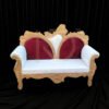 Royal Red & White Carved Wedding Sofa