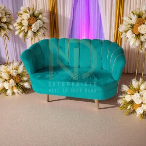 NDWCS02 Turquoise Shell-Back Velvet Wedding Sofa