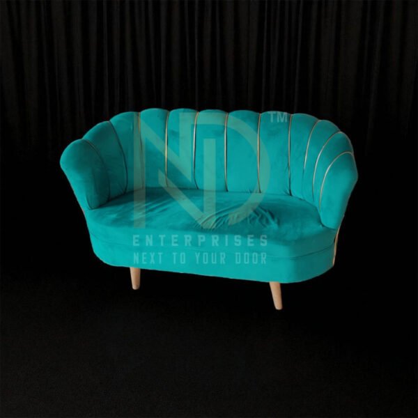 NDWCS02(a) Turquoise Shell-Back Velvet Wedding Sofa