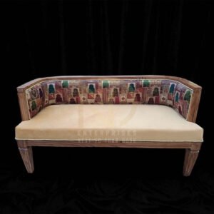Heritage Wooden Sofa with Printed Backrest