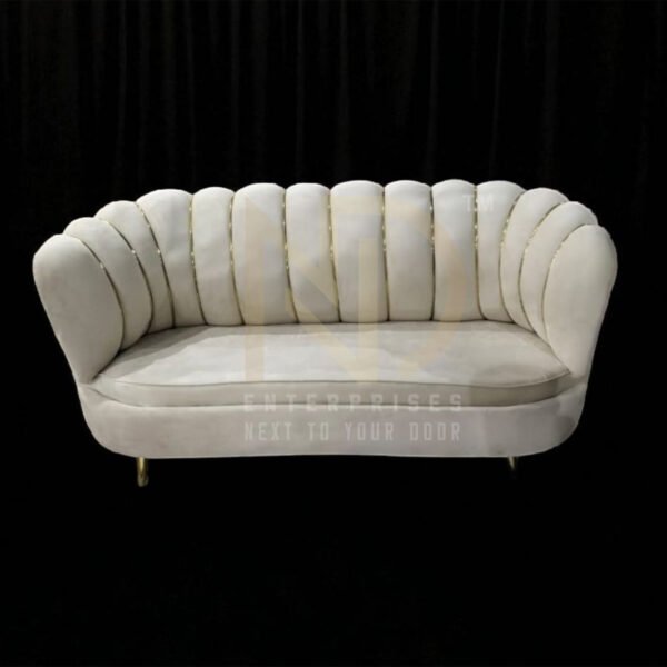 Elegant White Velvet Wedding Sofa