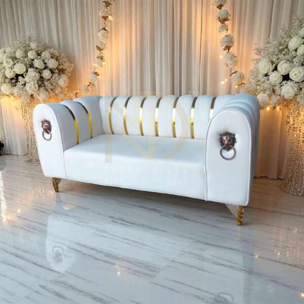 NDWCS11(c) Royal White & Gold Wedding Hall Sofa