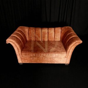Bronze Velvet Flared-Arm Sofa