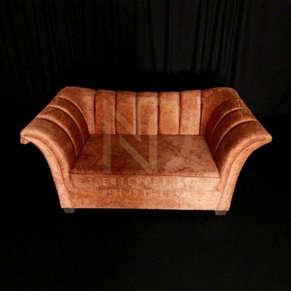 Bronze Velvet Flared-Arm Sofa
