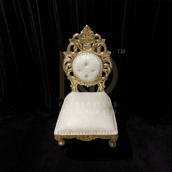 NDWVC14 Royal White & Gold Carved Vidhi Chair Set