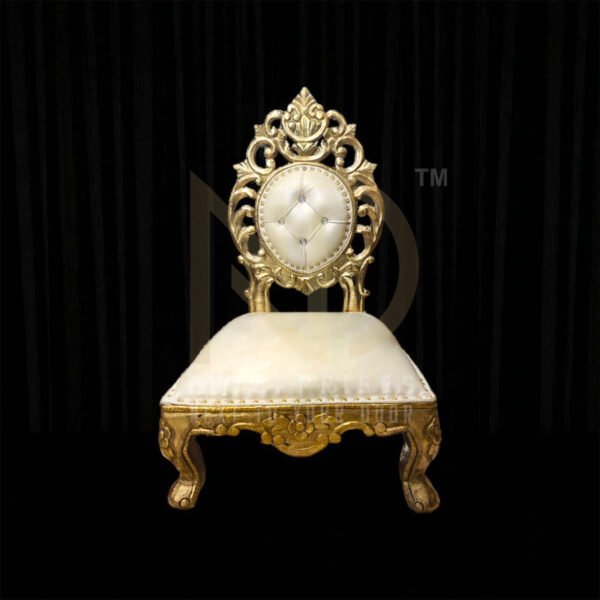 NDWVC14(a) Royal White & Gold Carved Vidhi Chair Set