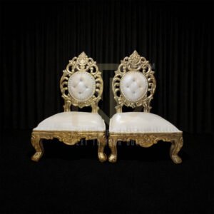 NDWVC14(c) Royal White & Gold Carved Vidhi Chair Set